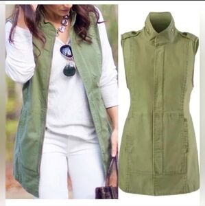 Cabi Explorer Vest Utility Army Green S Zip Up Sleeveless